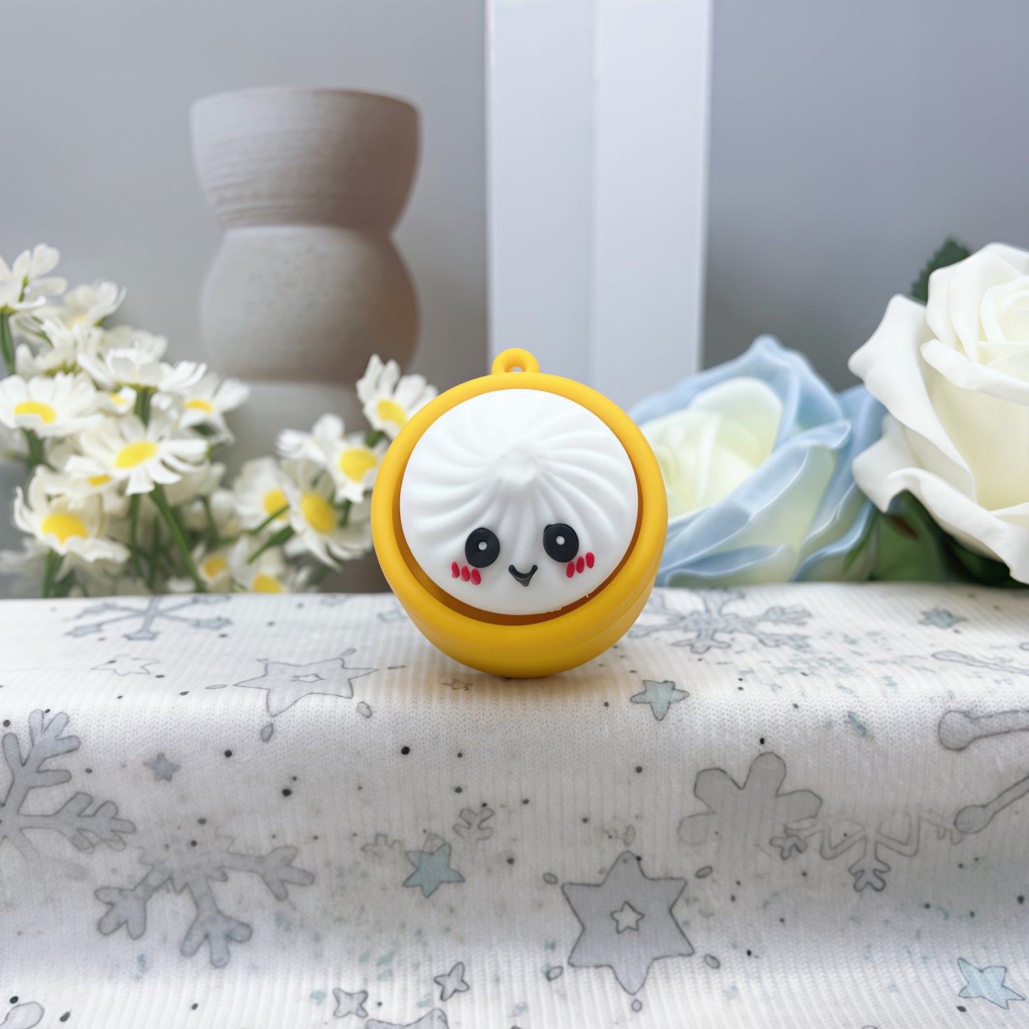 Cute Dumpling Pressable Fidget Toy Keychains Bag Charm Lanyard for Prizes Party Favor Gifts