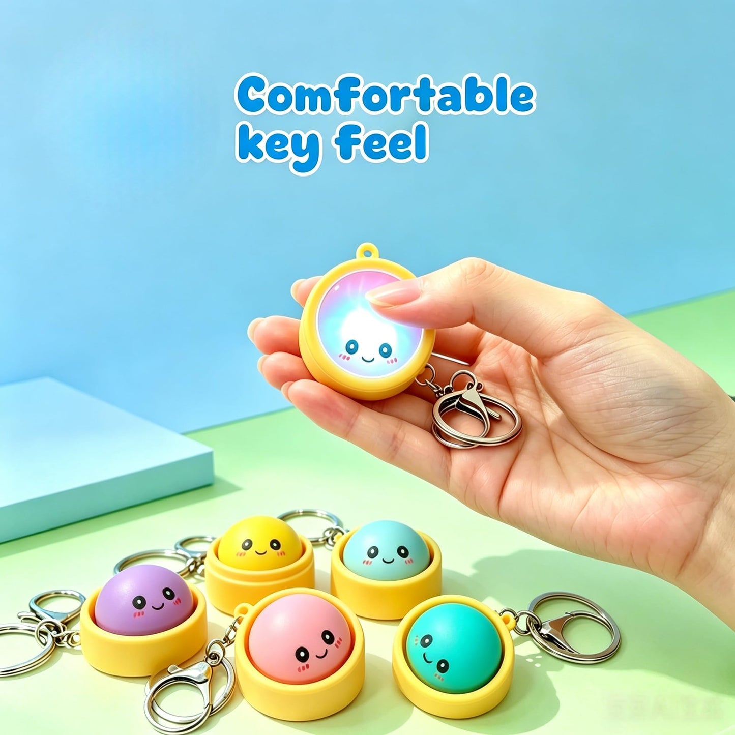 Cute Dumpling Pressable Fidget Toy Keychains Bag Charm Lanyard for Prizes Party Favor Gifts