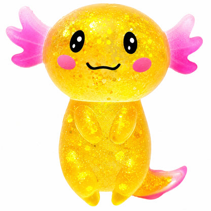 Soft Glitter Axolotl Squishy Squeeze Sensory Fidget Toy for Kids & Adults Gifts Party Favors Prizes