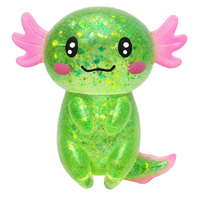 Soft Glitter Axolotl Squishy Squeeze Sensory Fidget Toy for Kids & Adults Gifts Party Favors Prizes