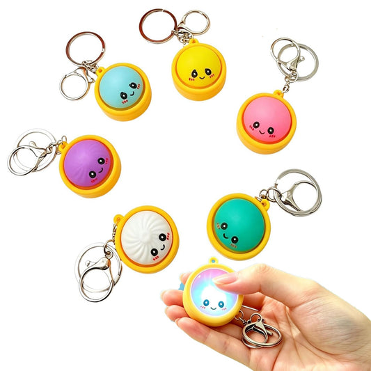 Cute Dumpling Pressable Fidget Toy Keychains Bag Charm Lanyard for Prizes Party Favor Gifts