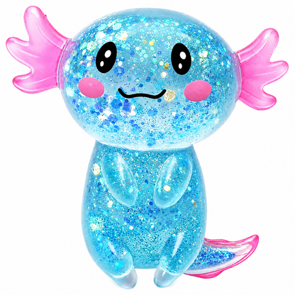 Soft Glitter Axolotl Squishy Squeeze Sensory Fidget Toy for Kids & Adults Gifts Party Favors Prizes