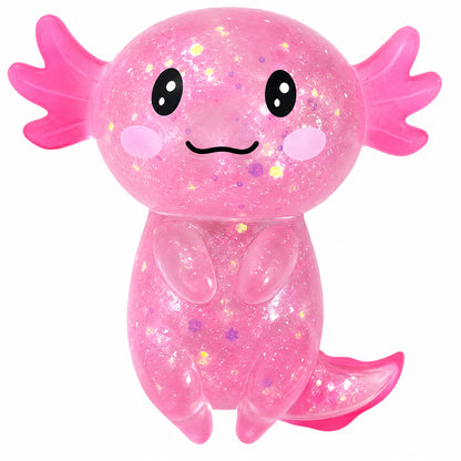 Soft Glitter Axolotl Squishy Squeeze Sensory Fidget Toy for Kids & Adults Gifts Party Favors Prizes