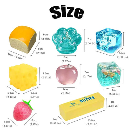 8 Pcs Slow-Rising Squishy Box Set, Malt Sugar Sensory Stress Relief Squeeze Fidget Toys