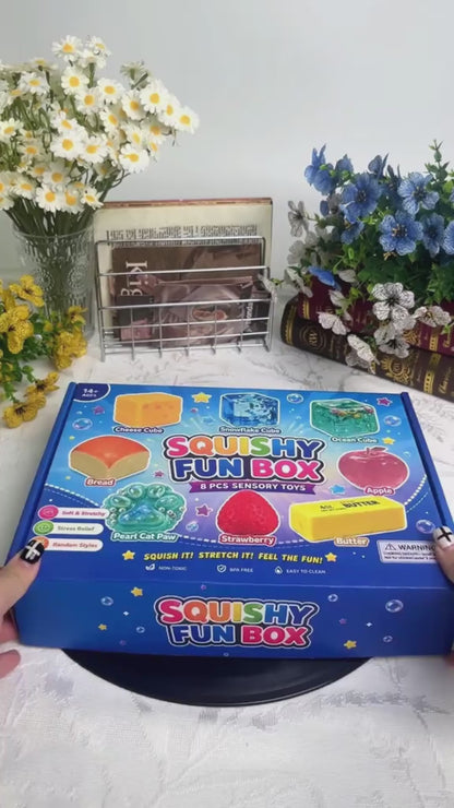 8 Pcs Slow-Rising Squishy Box Set, Malt Sugar Sensory Stress Relief Squeeze Fidget Toys